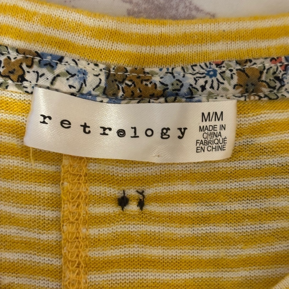 Striped V-Neck Blouse in Yellow - Picture 2 of 8